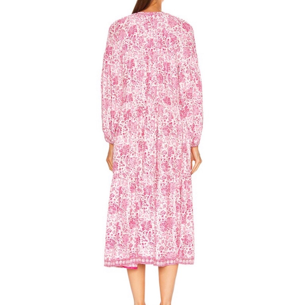 Women’s NATALIE MARTIN Briana dress- pink/white 100% silk. Size small - Picture 3 of 11